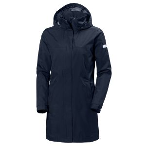 Aden Long Jacket, regnkåpe dame-blå
